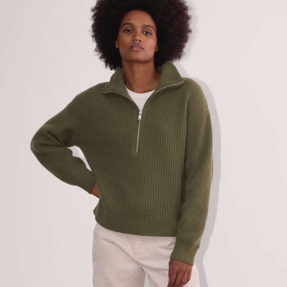 Everlane Luxe Half-Zip Merino Sweater